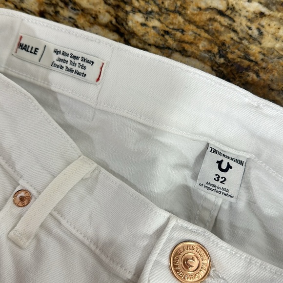 True Religion Halle High Rise Super Skinny White Jeans Size 32 - Picture 5 of 9